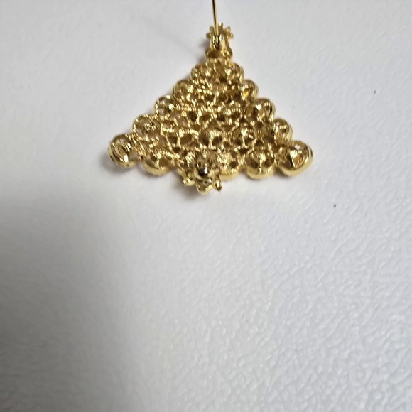 Christmas Gold Tone Pin Brooch Multi Colored Rhinestones Holidays Attire Star - Picture 6 of 8